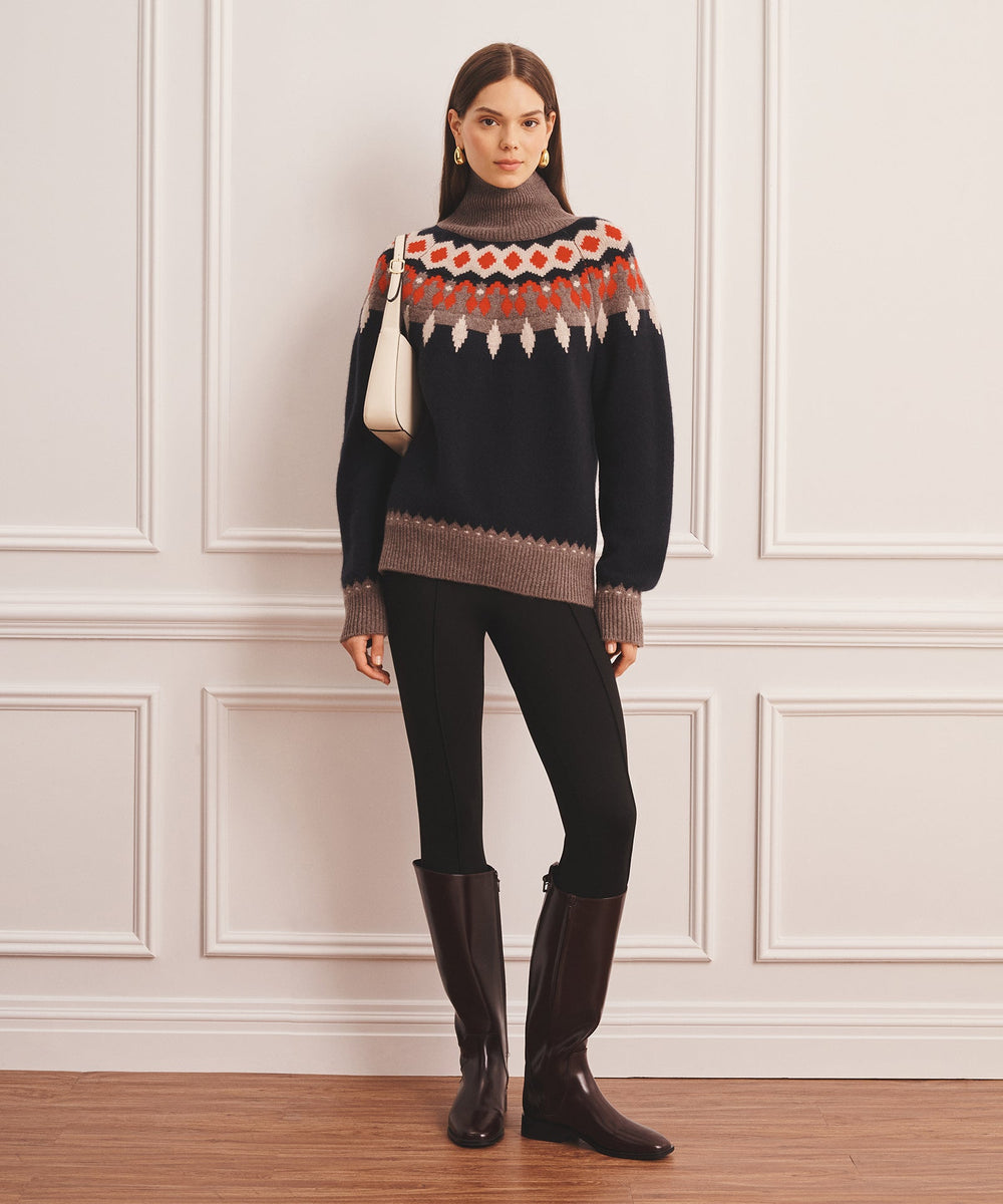 Super Luxe Cashmere Fair Isle Turtleneck Sweater – NAADAM