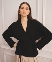 Super Luxe Cashmere Tie Waist Cardigan