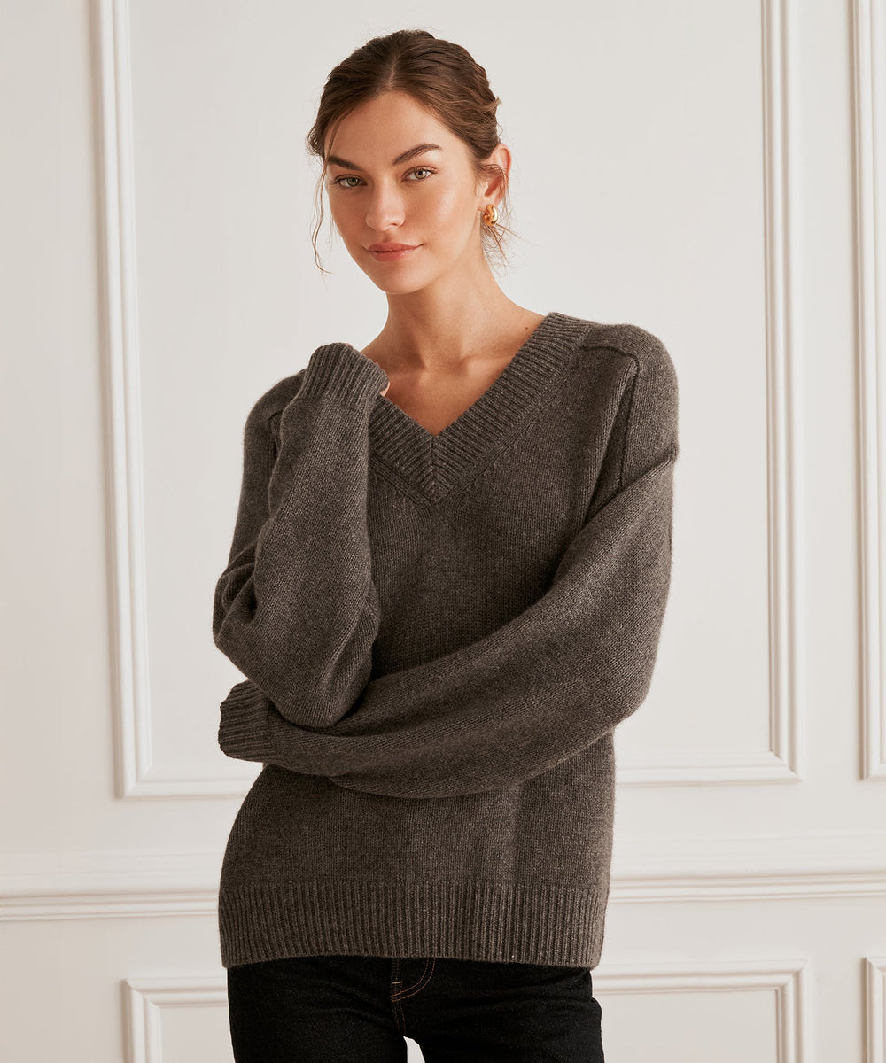 Super Luxe Cashmere V-Neck Sweater – NAADAM