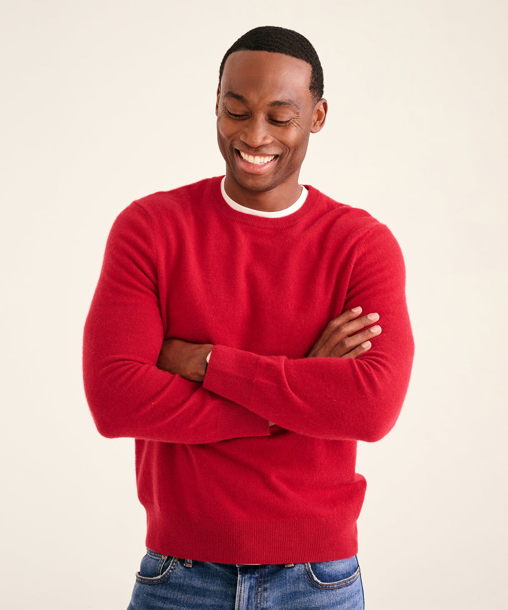 Mens red cashmere sweater sale