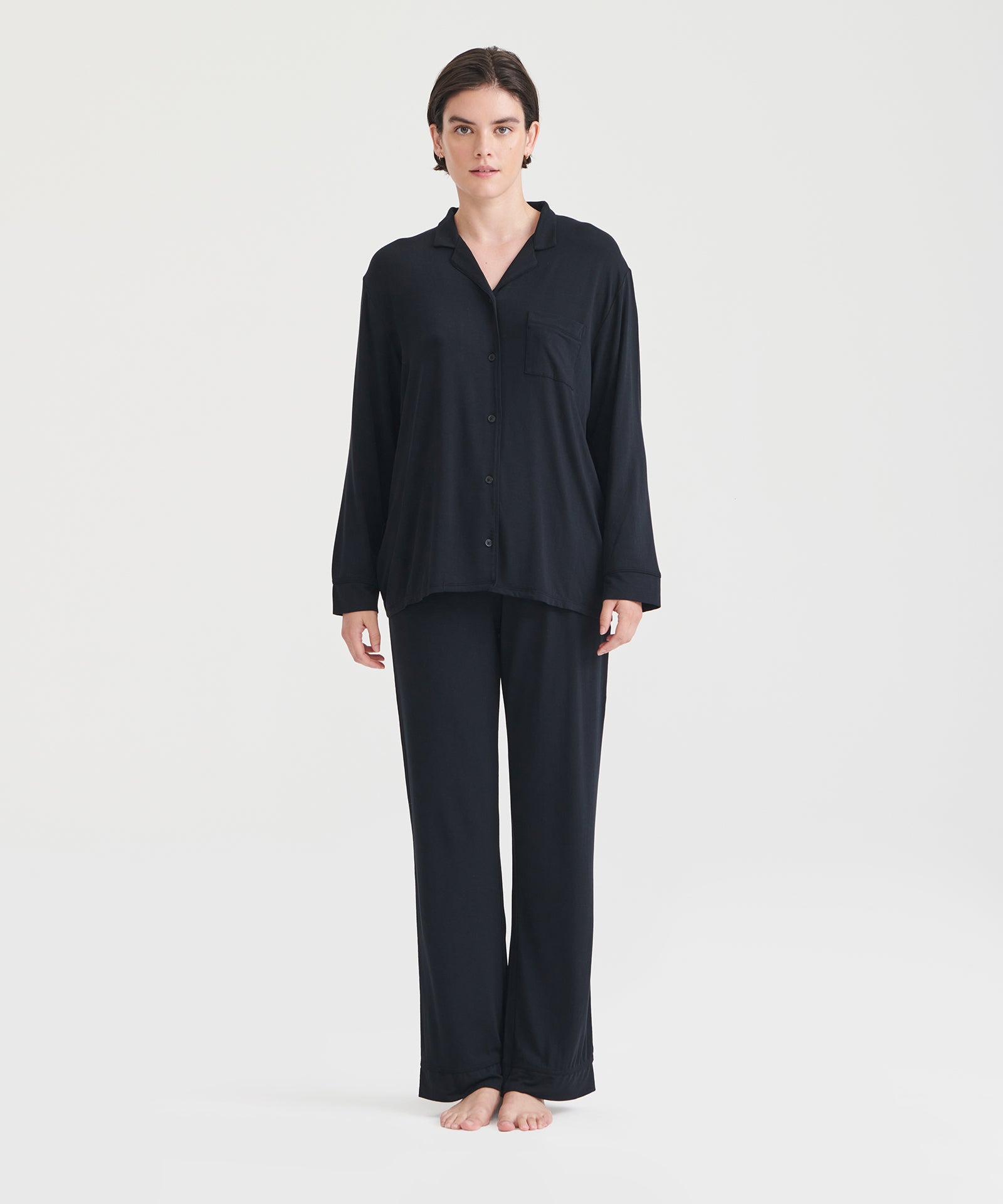 Women's Long Pajamas in Silk & Cotton