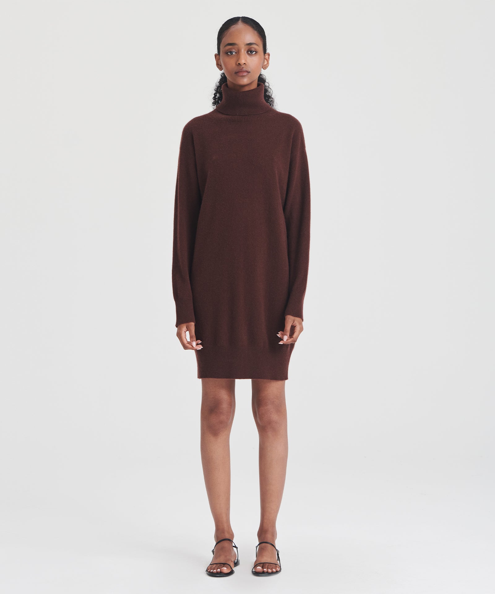 Cashmere Turtleneck Dress with Slits – NAADAM