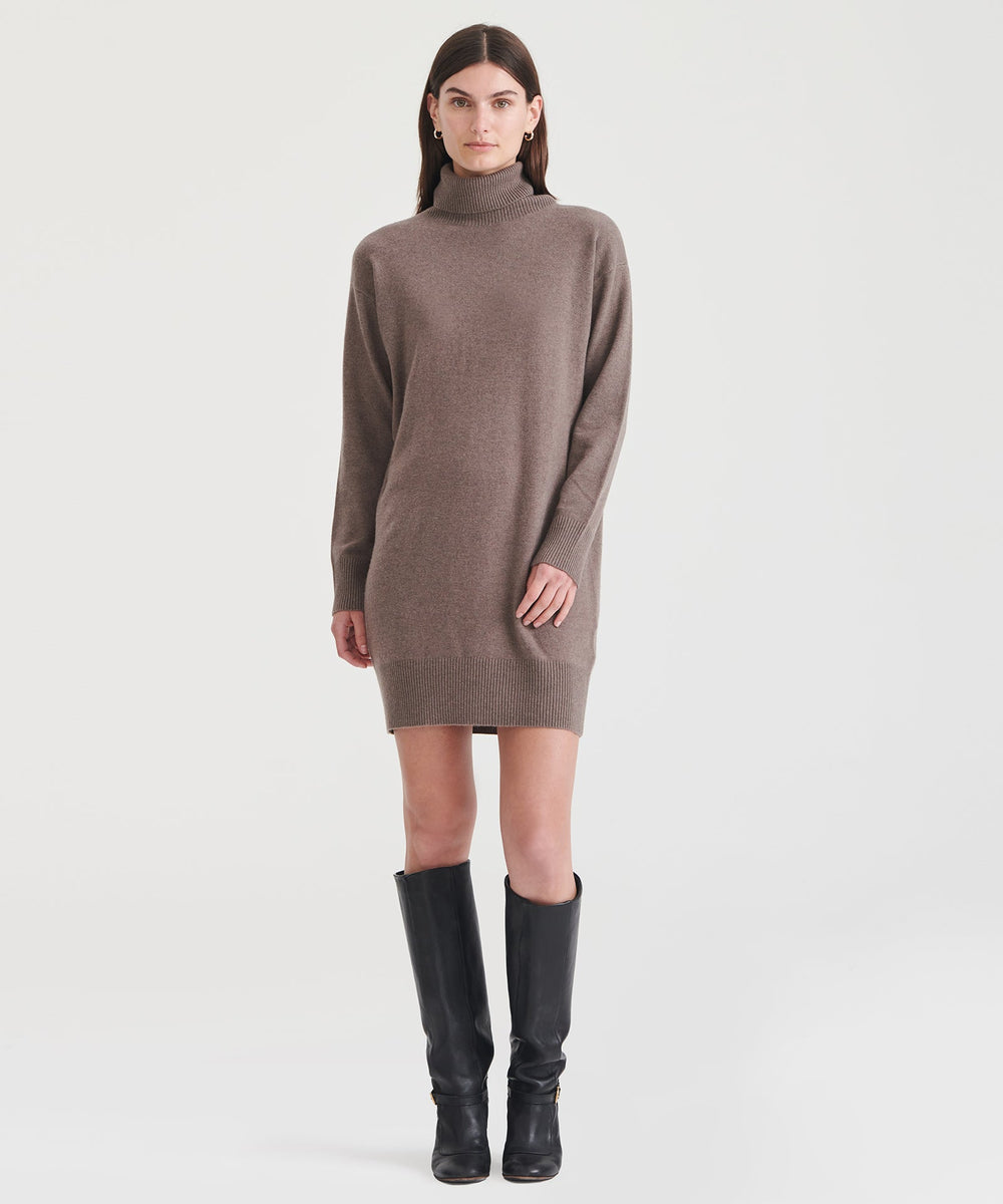 Signature Cashmere Turtleneck Dress – NAADAM - Main Image