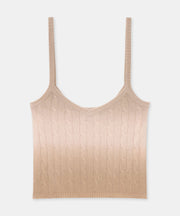 Novelty Cashmere Dip Dye Cable Tank
