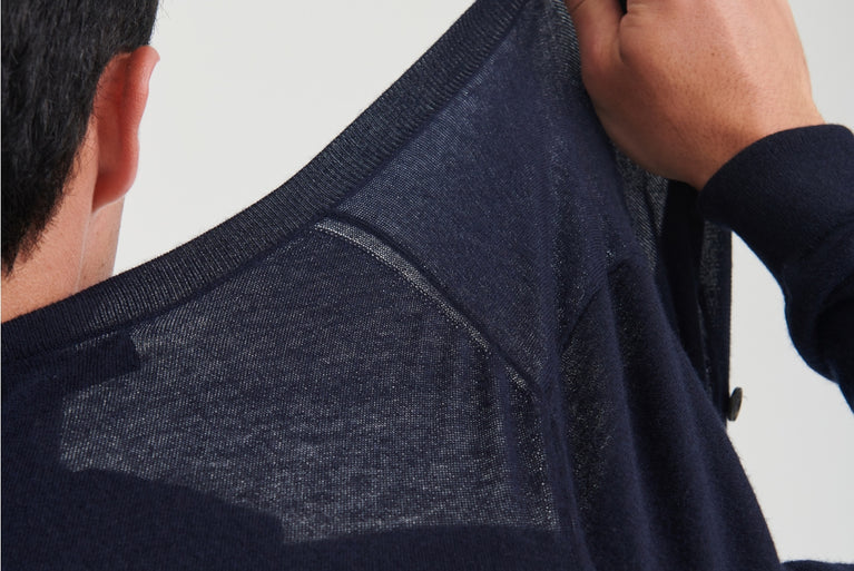 Closeup of the Fancy Cashmere Cardigan