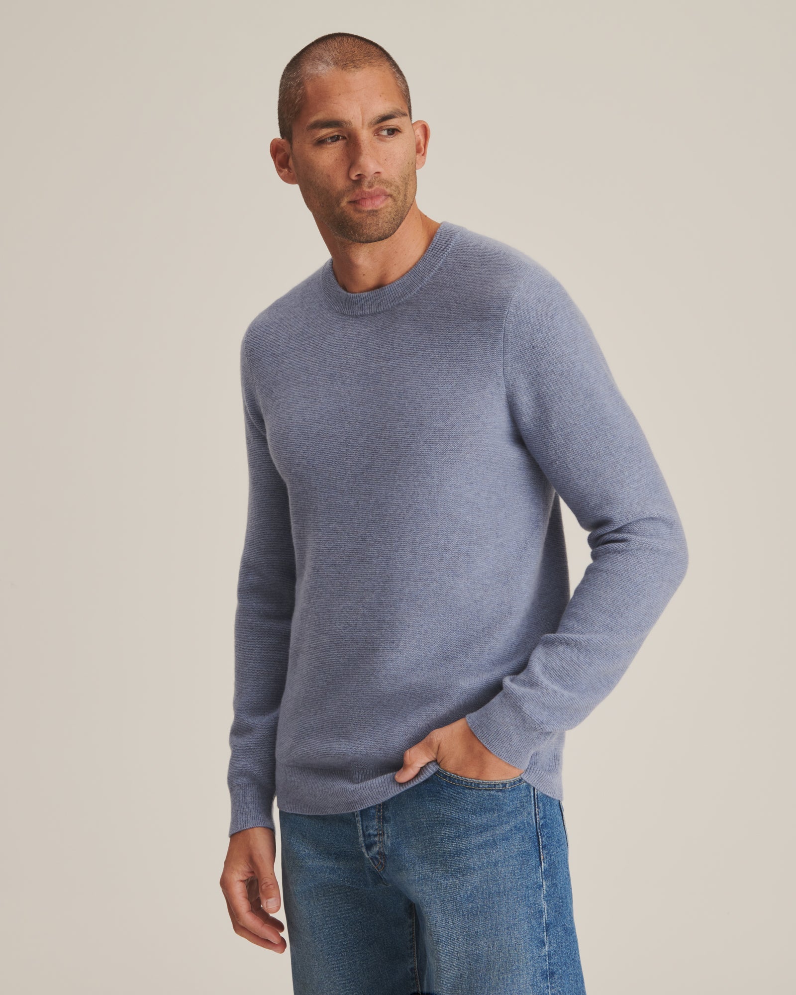 Textured Cashmere Crewneck Sweater