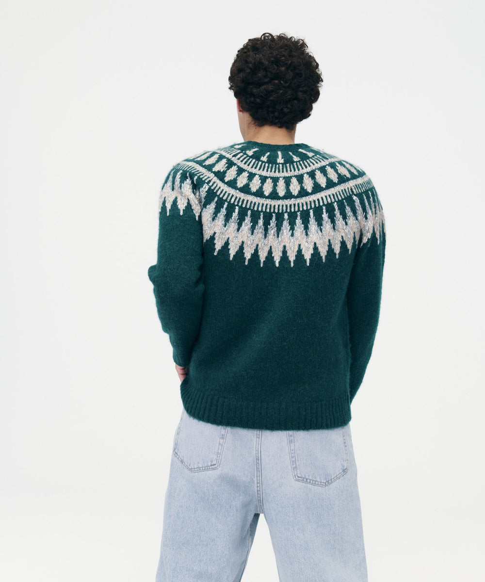 Luxe Merino Fair Isle Crewneck Sweater - Main Image