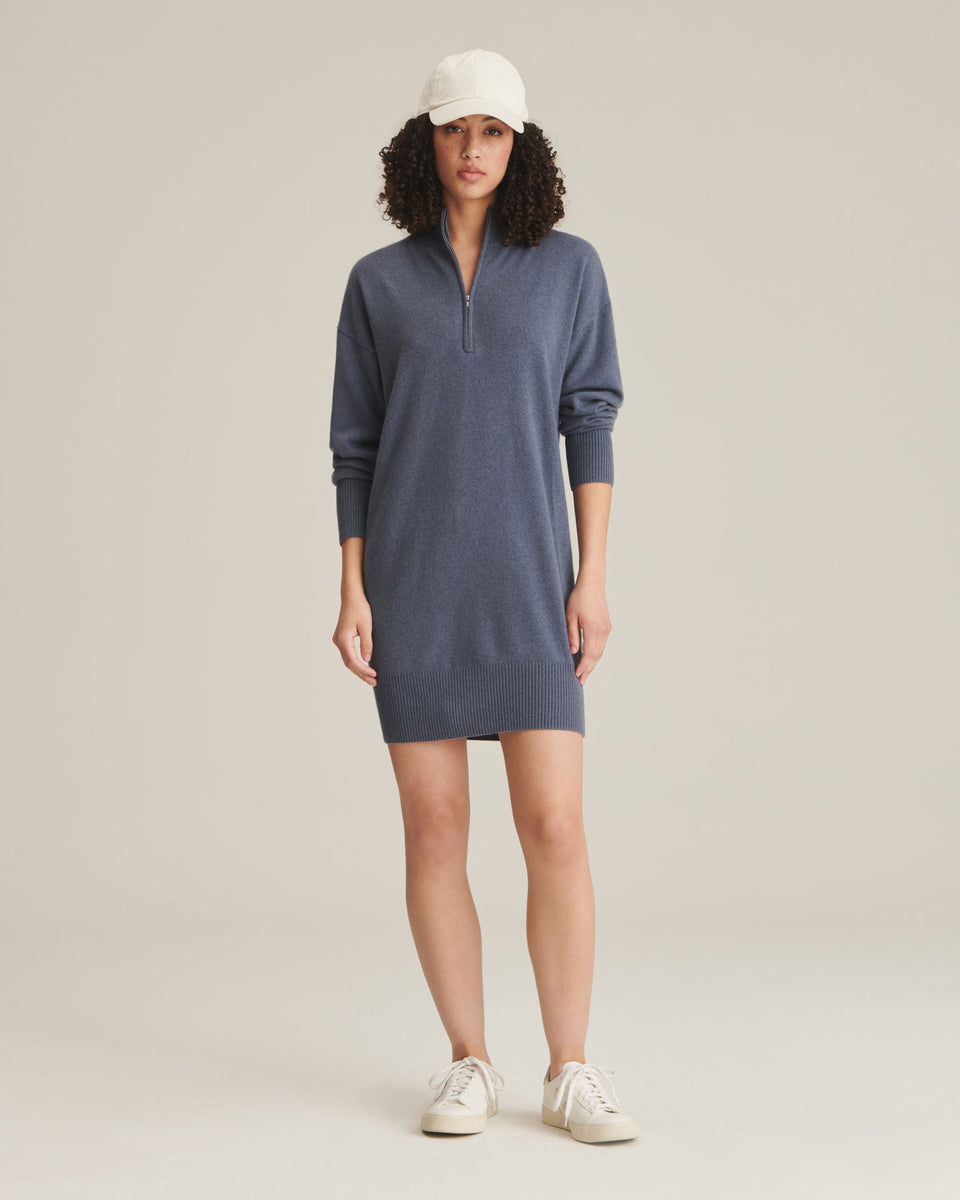 Recycled Cashmere Quarter Zip Dress NAADAM