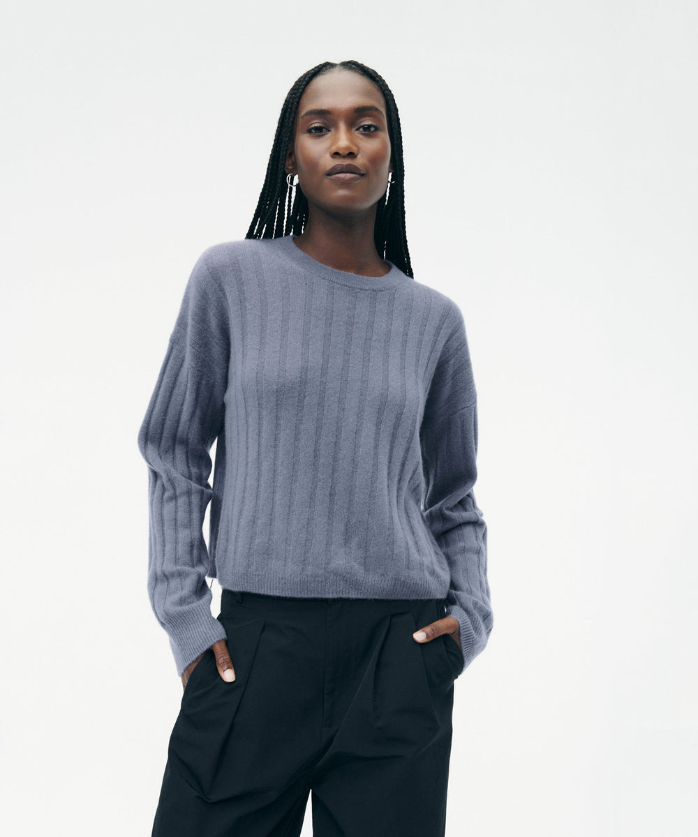 Cashmere Ribbed Cropped Sweater