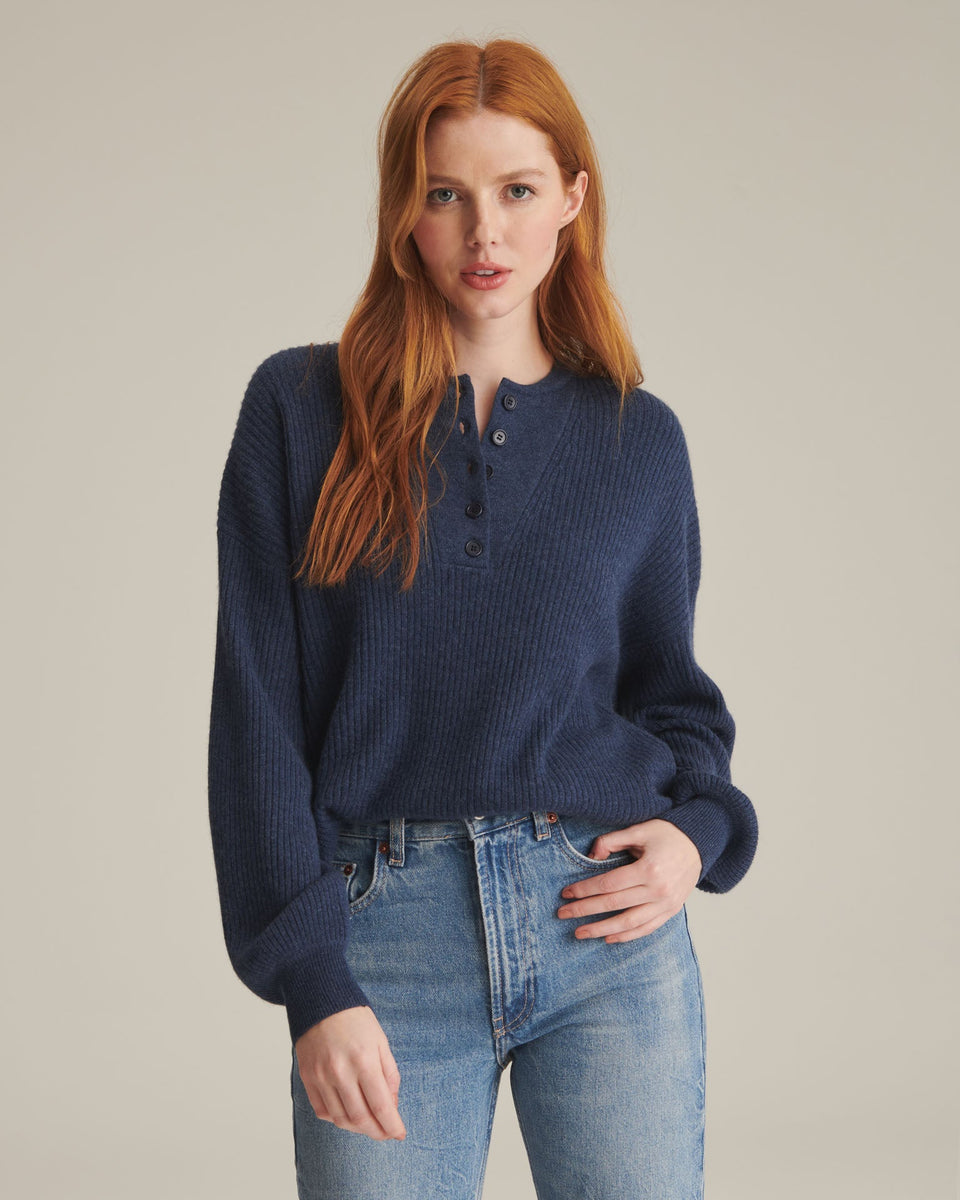 Recycled Cashmere Ribbed Henley NAADAM