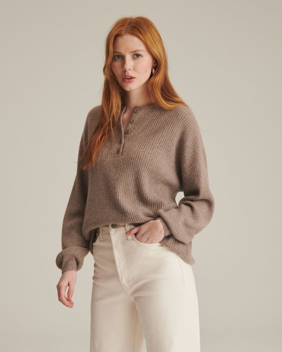 Recycled Cashmere Ribbed Henley NAADAM