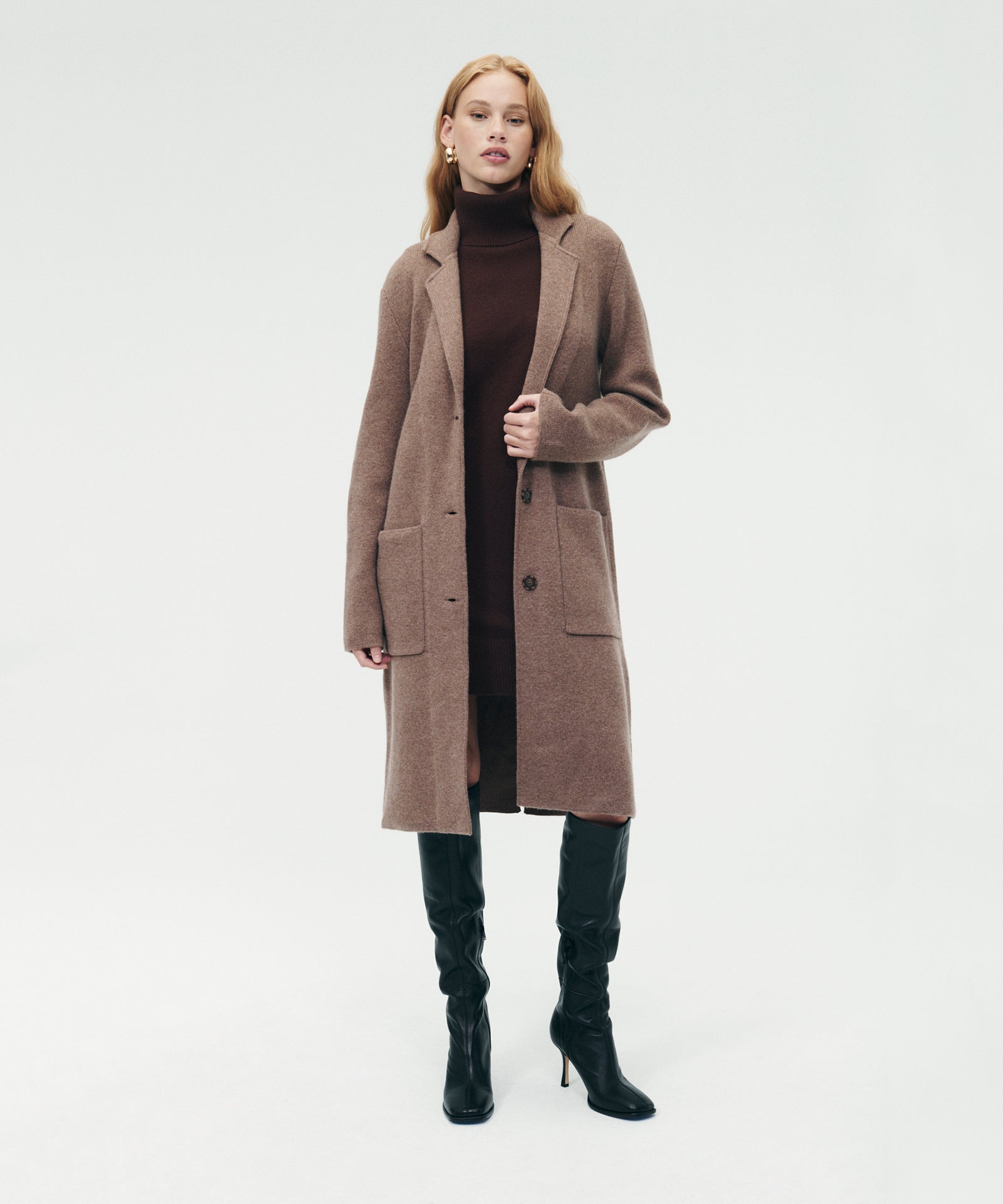 Merino Cashmere Coat with Pockets NAADAM