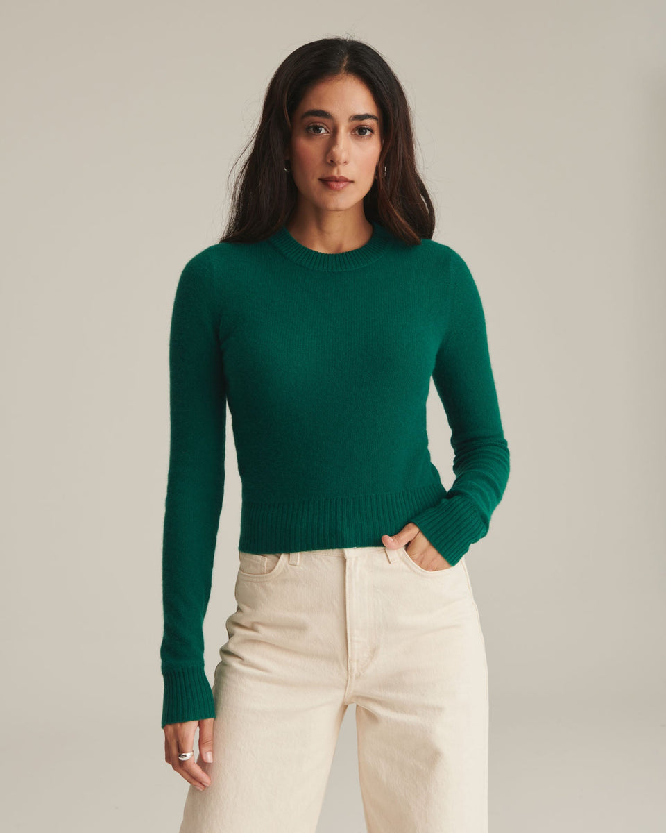 cropped crewneck sweater