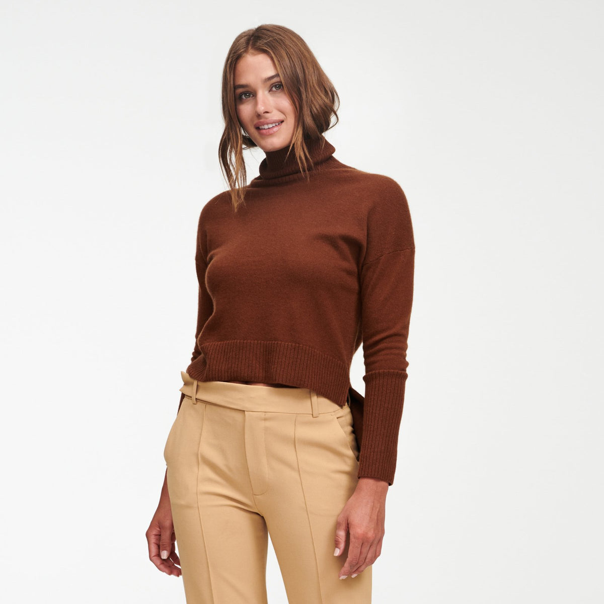 Cashmere High Low Turtleneck