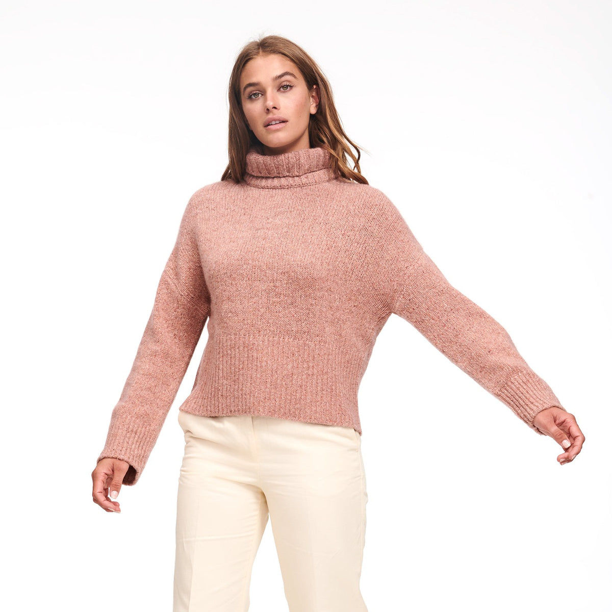 Marled cashmere top