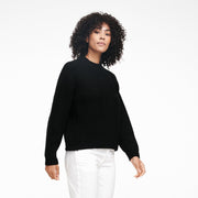 Textured Crewneck Sweater Black