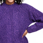 Textured Crewneck Sweater Purple Iris Marl
