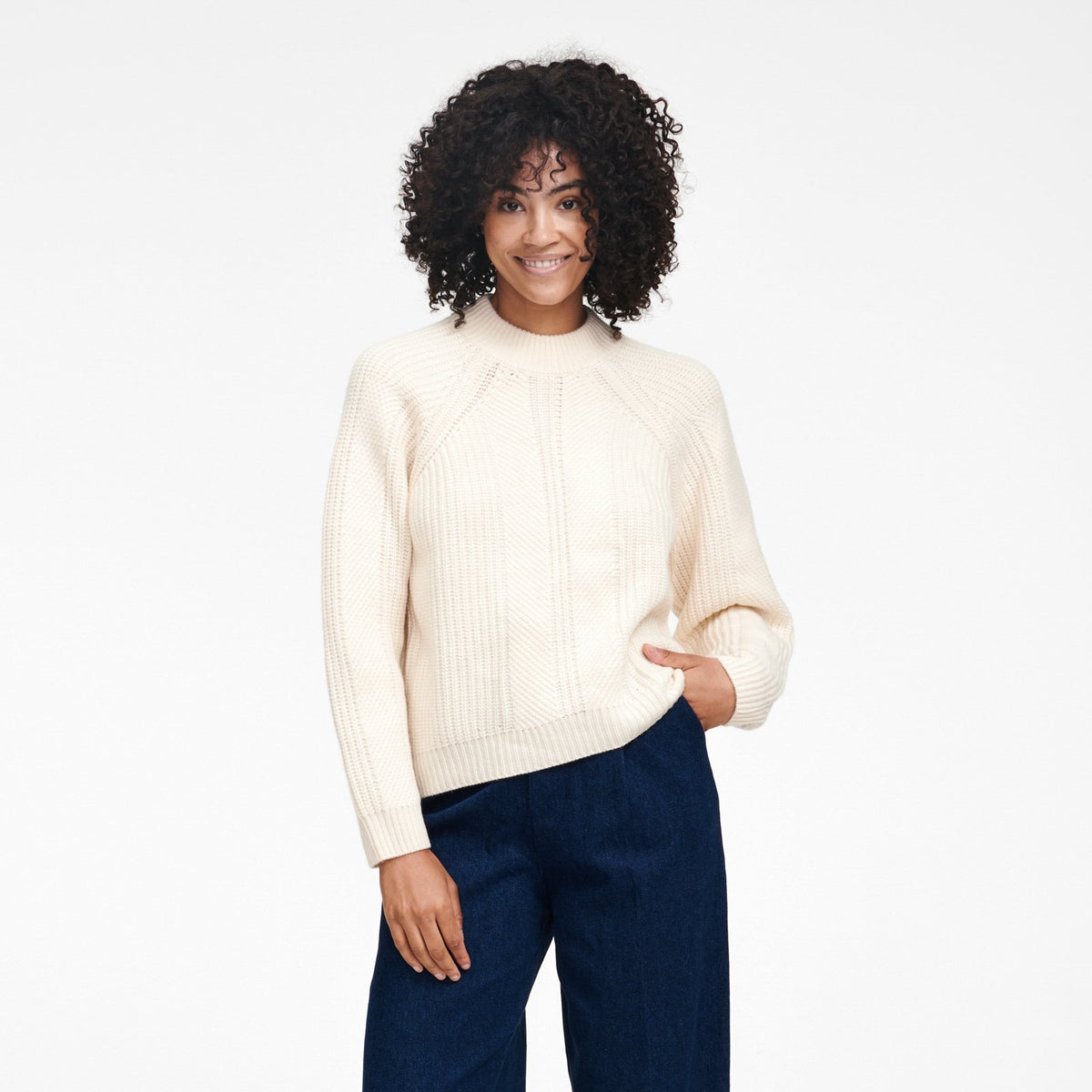 Textured crew neck sweater discount