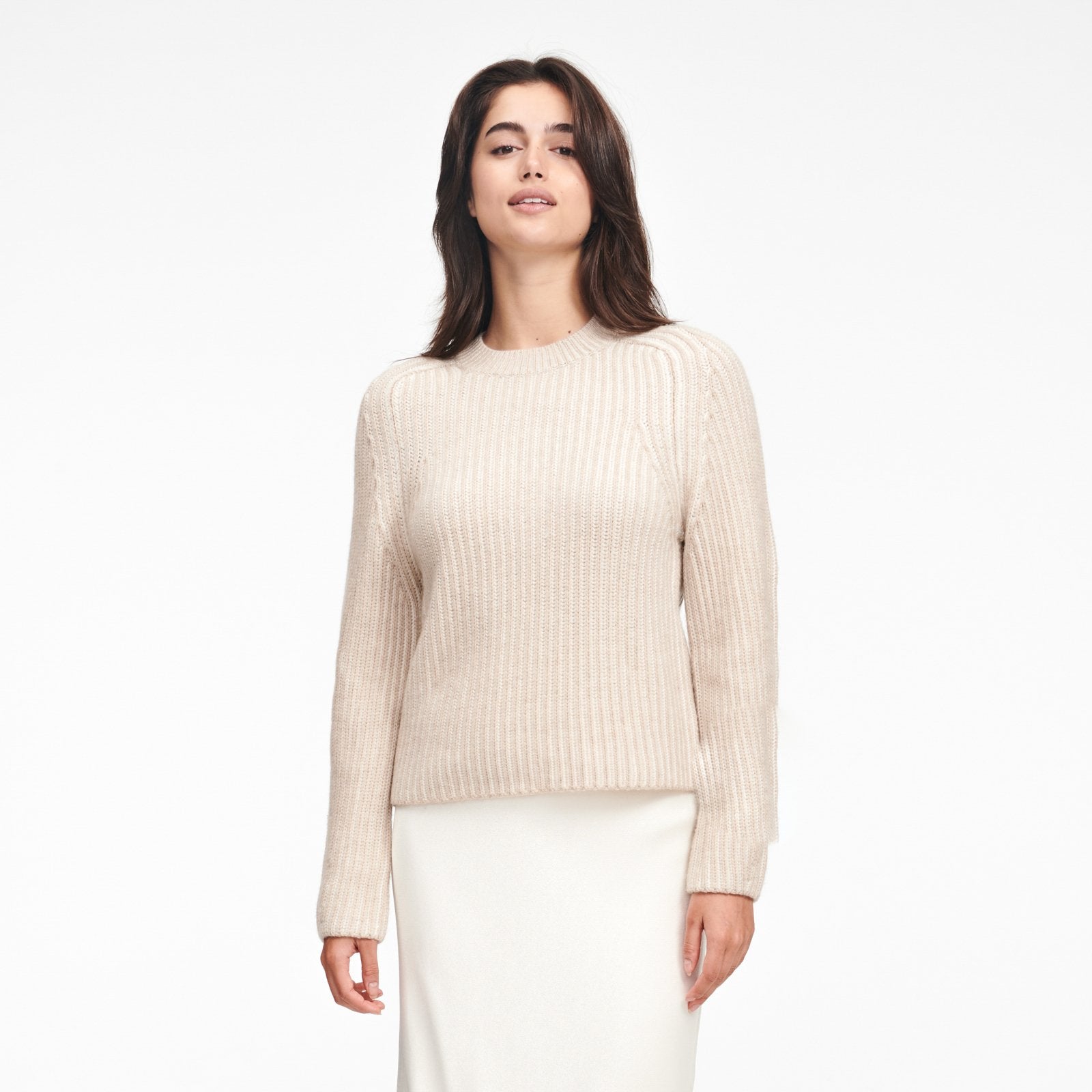 Cashmino Ribbed Crewneck Sweater NAADAM