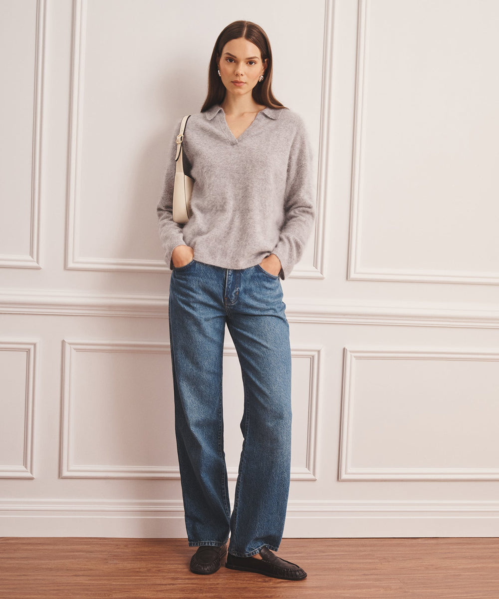 Brushed Luxe Cashmere Polo Sweater – NAADAM