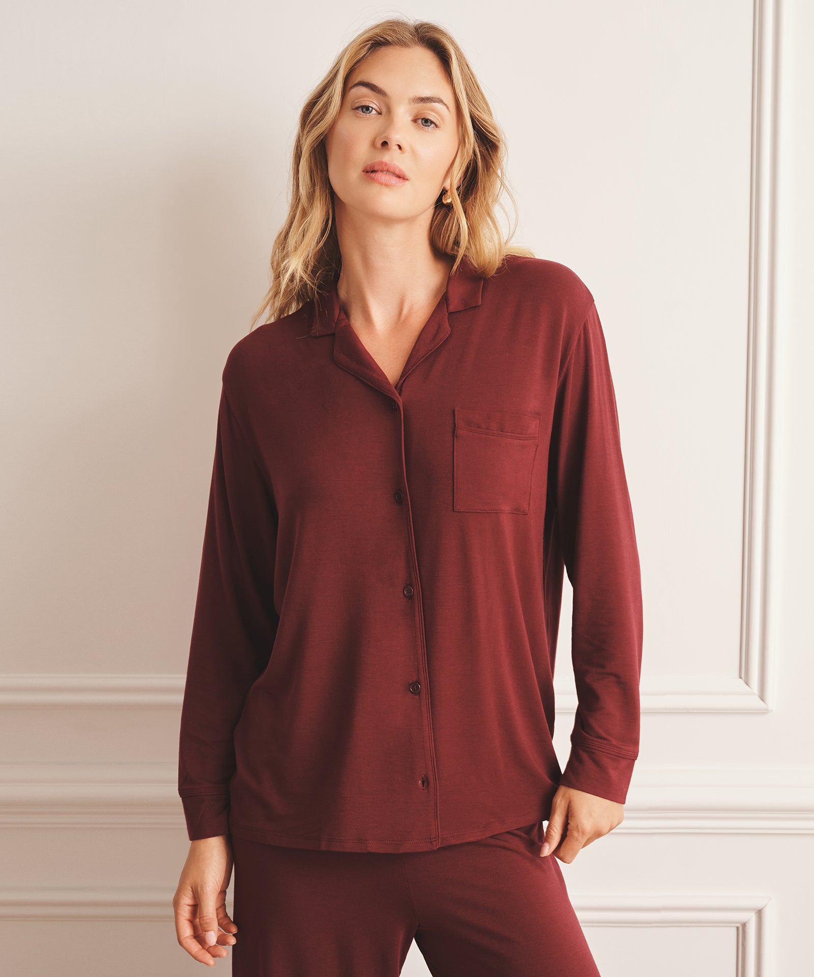 Breathable Button Up Sleep Shirt