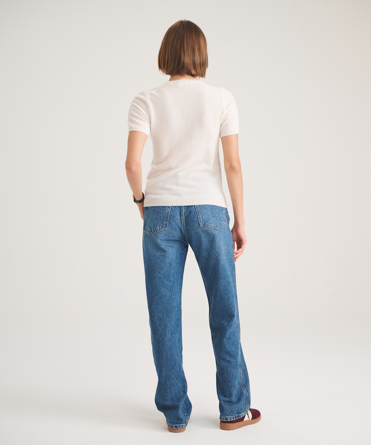 Basic Cashmere Short Sleeve Sweater – NAADAM