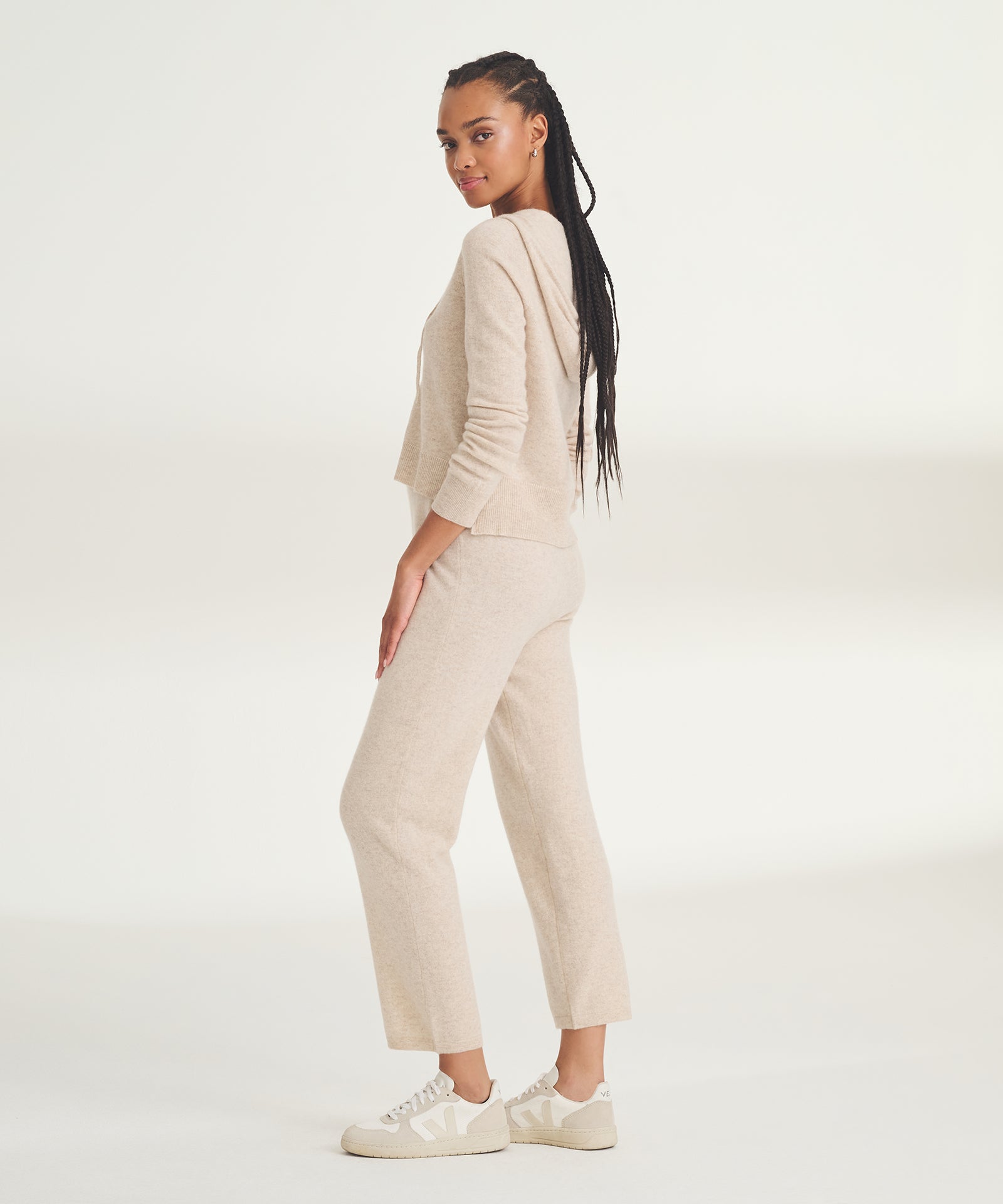 Signature Cashmere Cropped Zip Up Hoodie – NAADAM