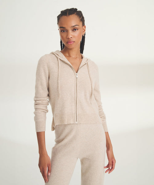 00s NADA. パーカー Cashmere_Cropped_Zip_Up_Hoodie