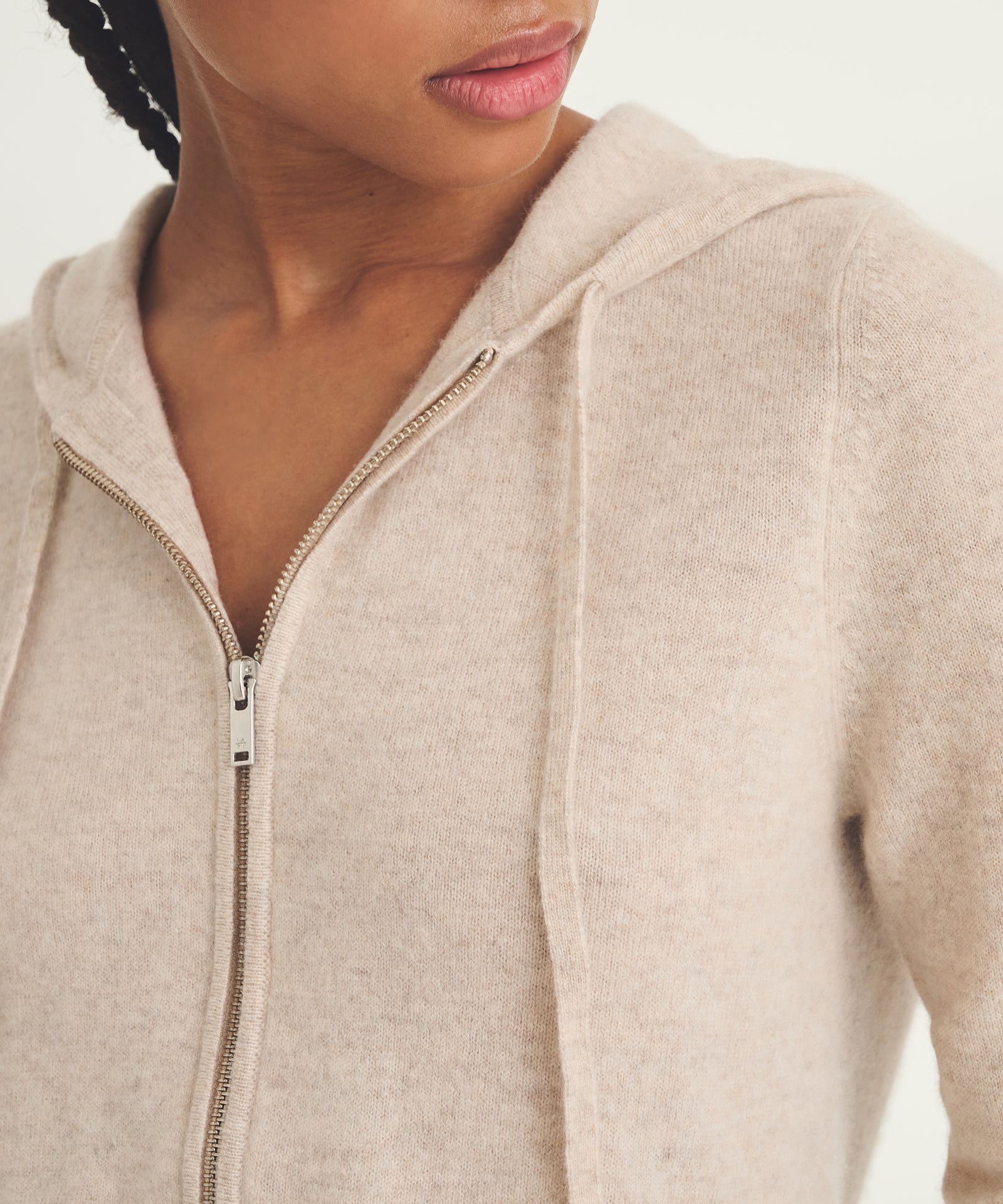 Signature Cashmere Cropped Zip Up Hoodie – NAADAM