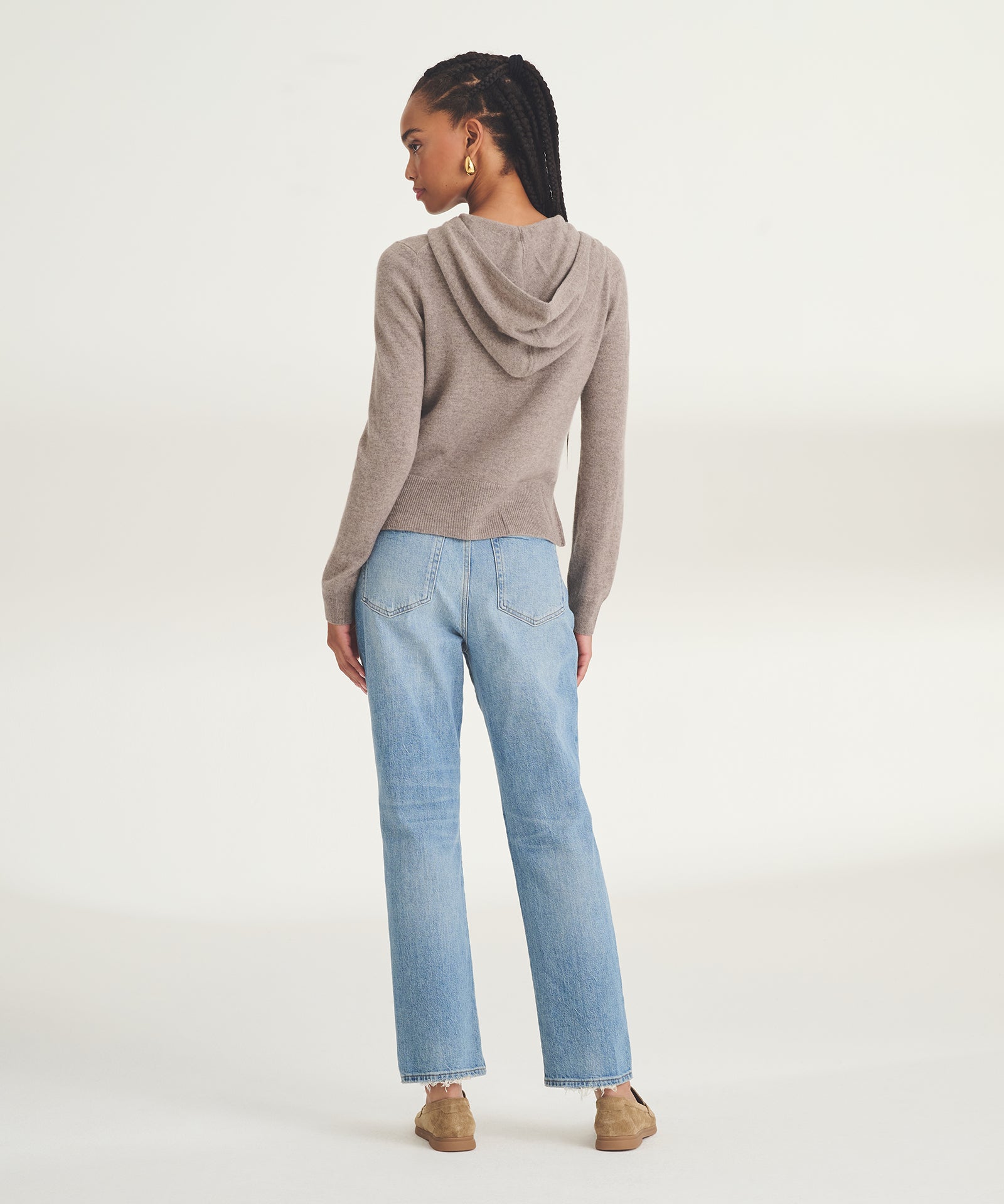 Signature Cashmere Cropped Zip Up Hoodie – NAADAM