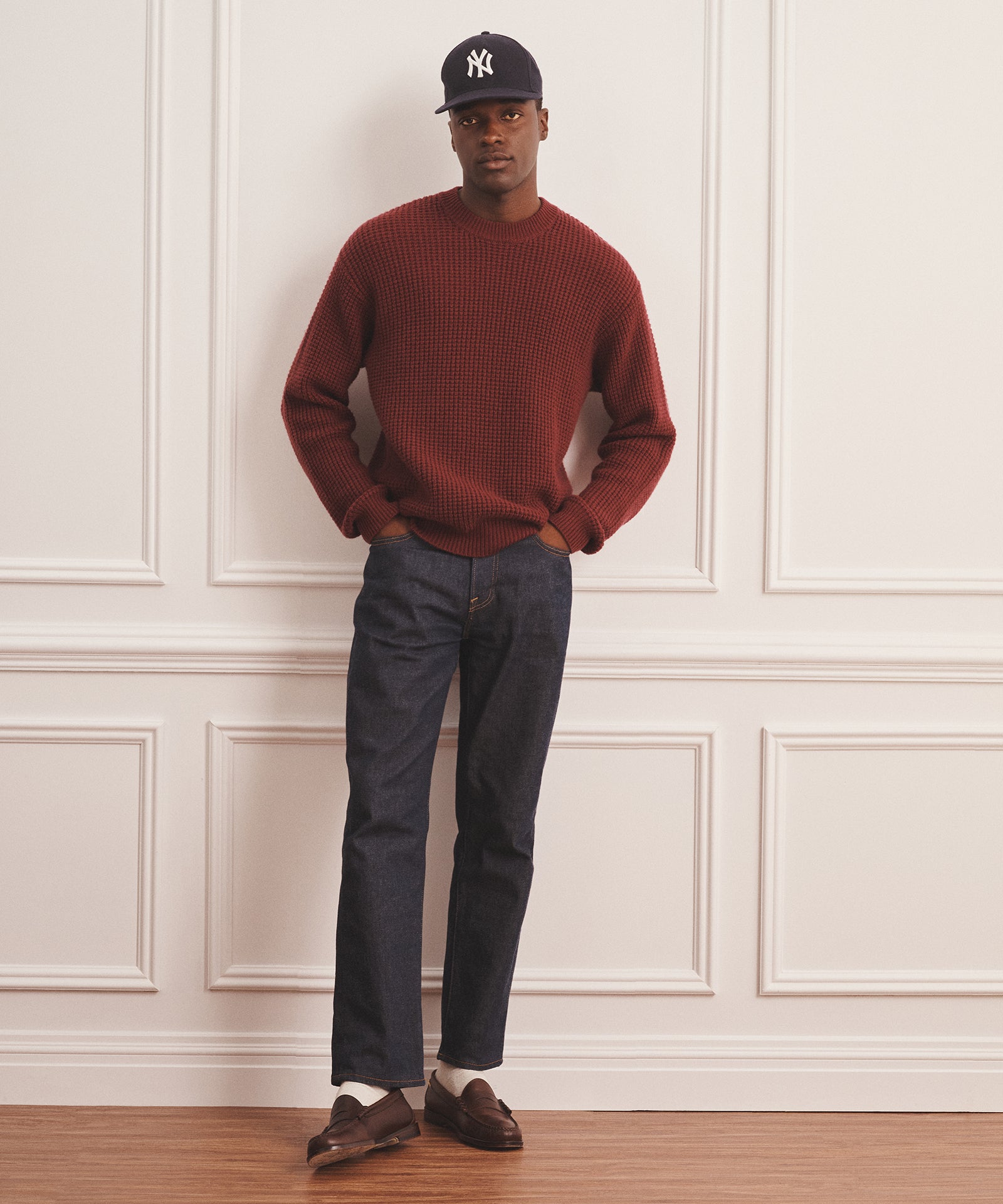 Cashmino Waffle Crewneck Sweater – NAADAM