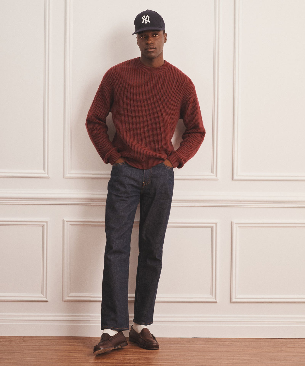Cashmino Waffle Crewneck Sweater – NAADAM