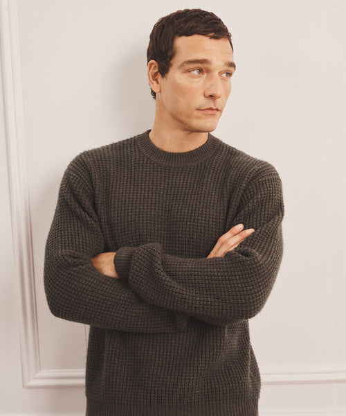 Cashmino Waffle Crewneck Sweater – NAADAM