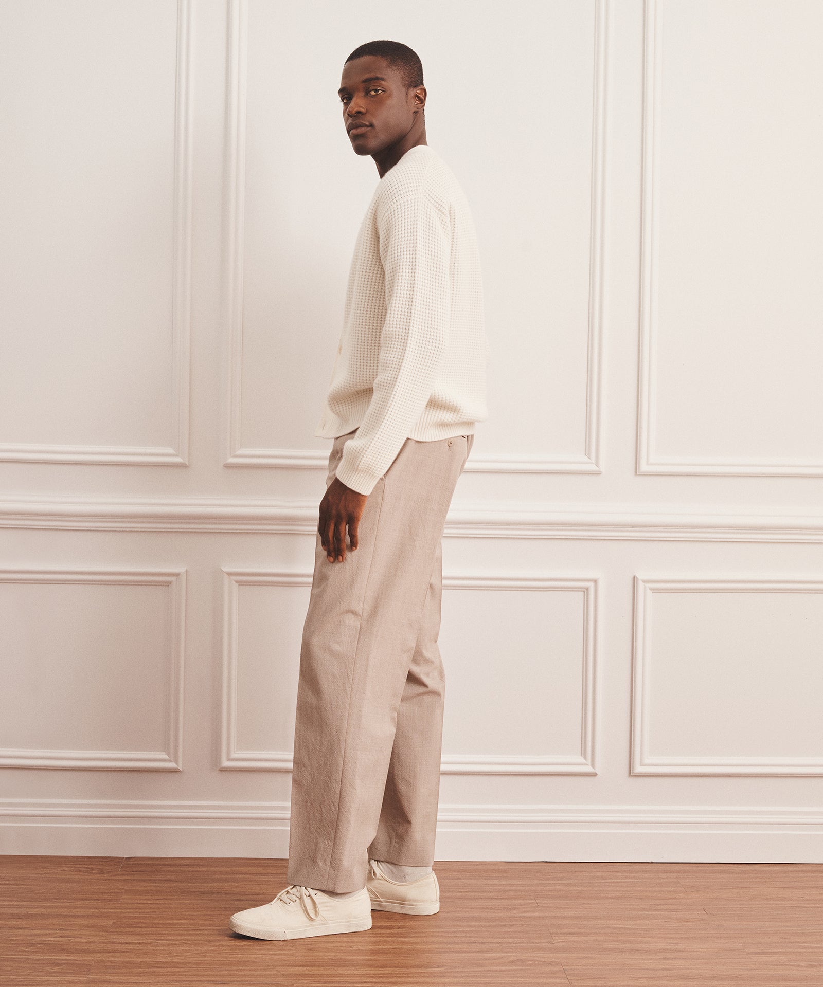 Cashmino Waffle V-Neck Cardigan – NAADAM