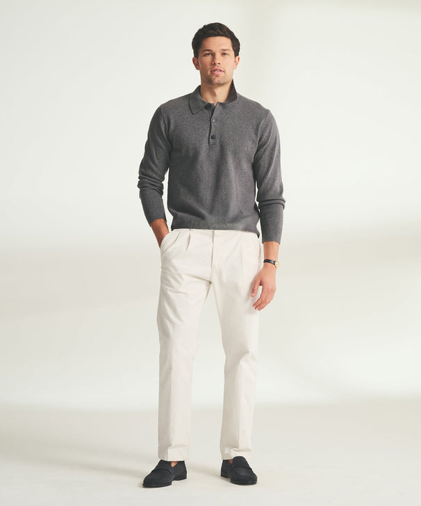 Cotton Cashmere Polo Sweater