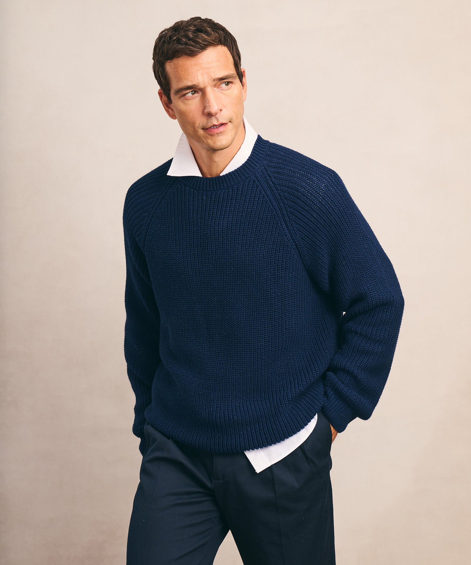Cotton Fisherman Raglan Crewneck Sweater – NAADAM