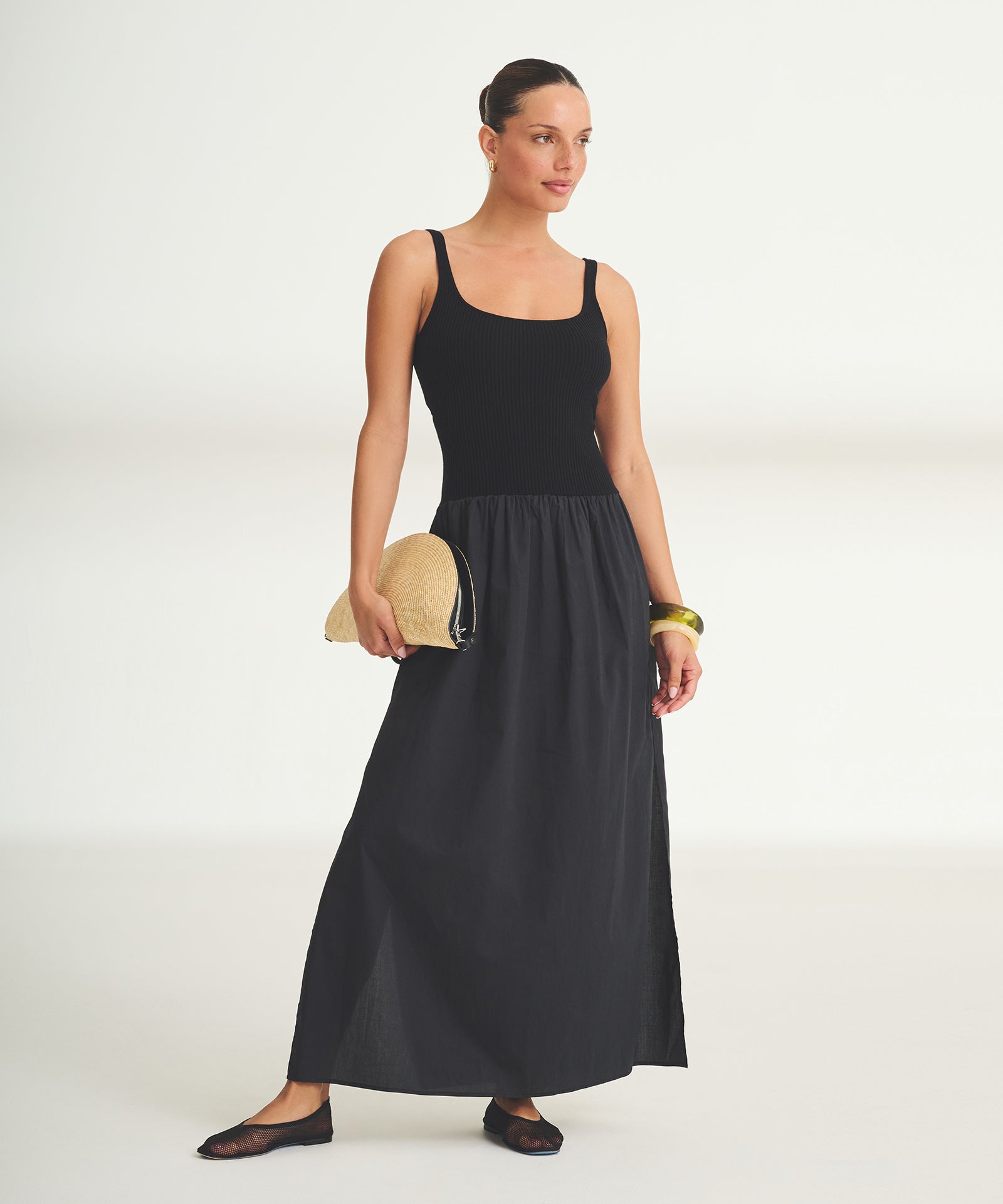 Novelty Cotton Cashmere Mixed Media Dress – NAADAM