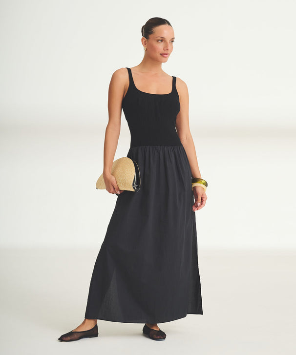 Novelty Cotton Cashmere Mixed Media Dress