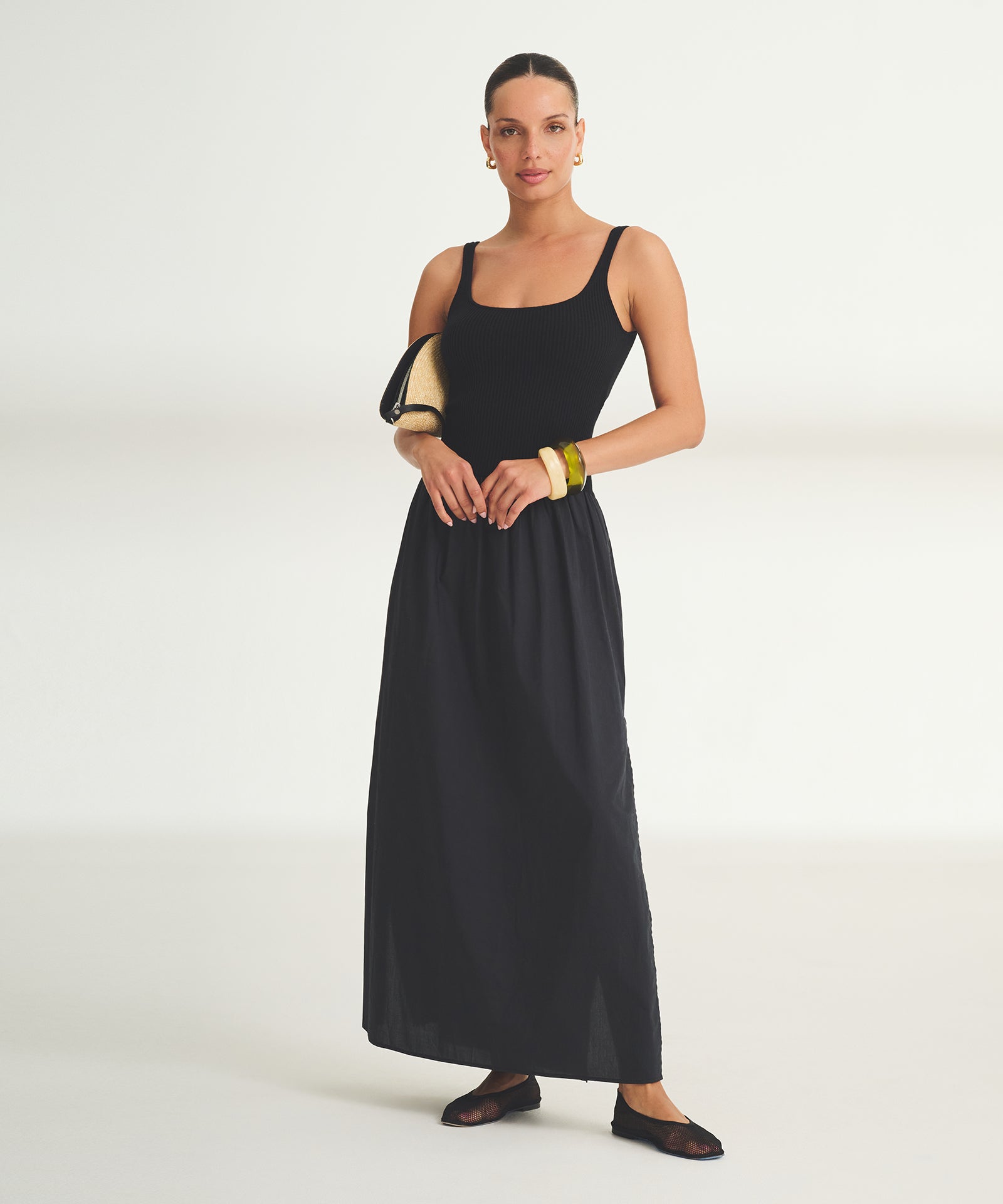 Novelty Cotton Cashmere Mixed Media Dress  NAADAM