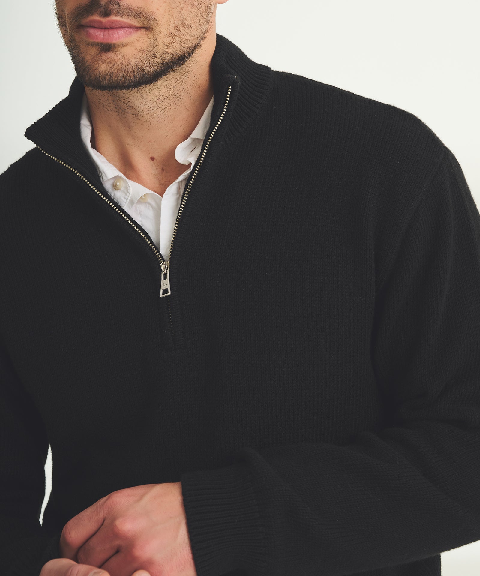 Cotton Relaxed Quarter Zip Sweater – NAADAM