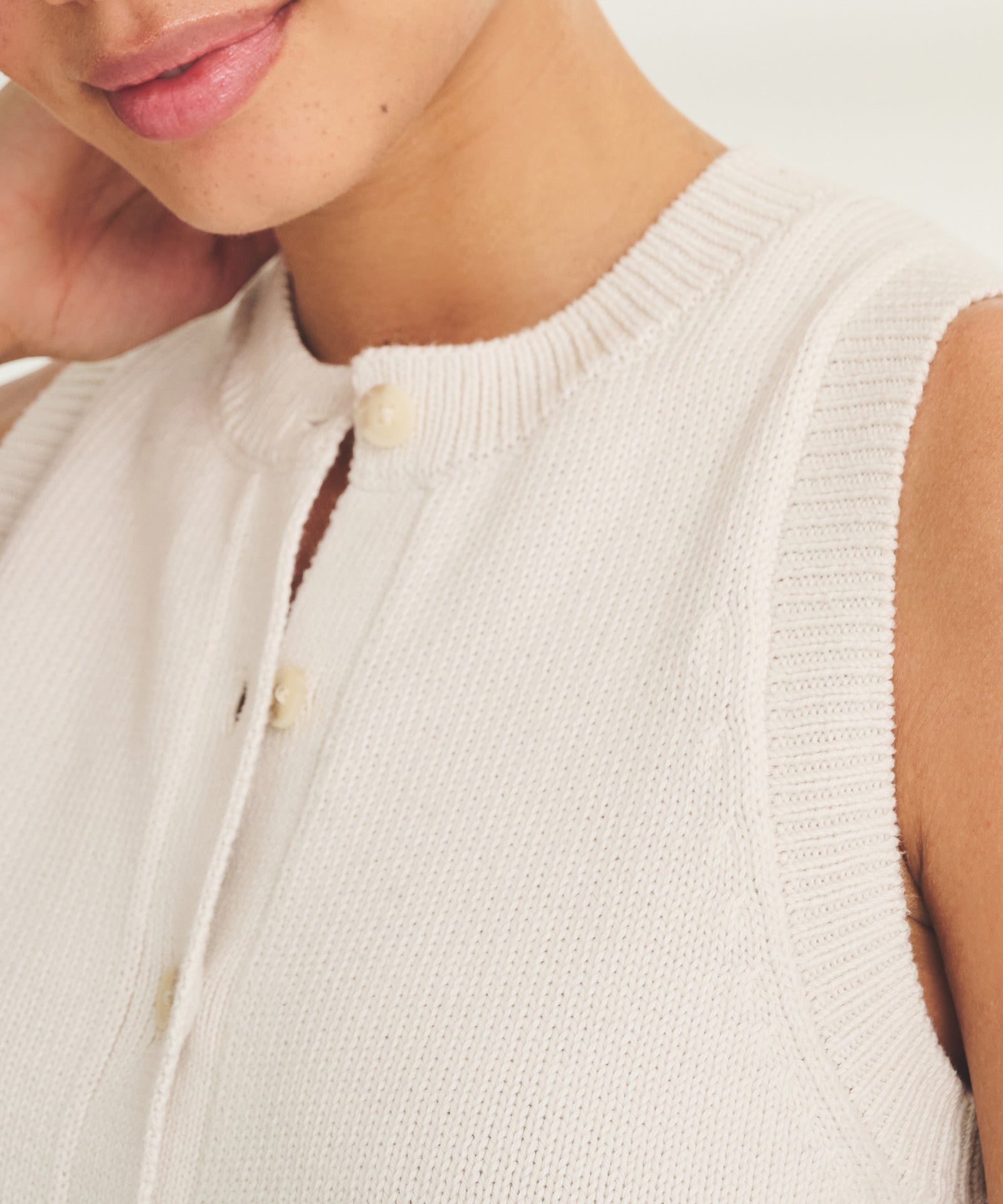 Cotton Sleeveless Cardigan – NAADAM