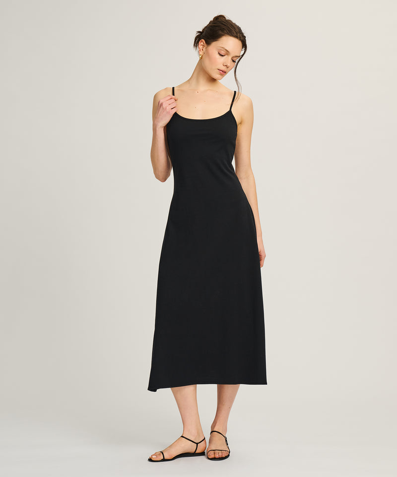 NAADAM Lightweight Brushed Cotton Slip Dress in Steel Gray - M