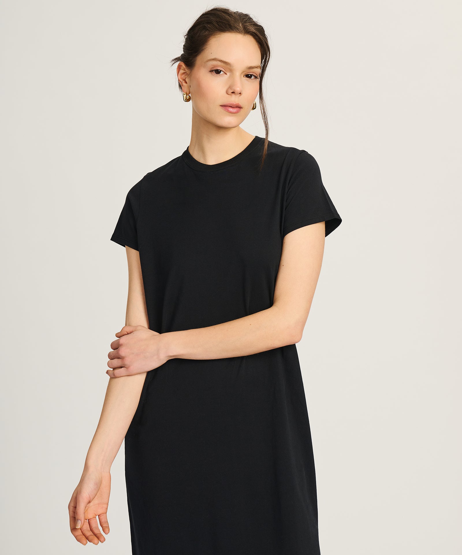 t shirt dress cotton NAADAM Lightweight Brushed T-Shirt in Black Chime wood-embellished jersey maxi Highlighted with an easy Long Sleeve Shirt PICK U.S. SHOE SIZE FROM OPTIONS BELOW:6 Medium Width