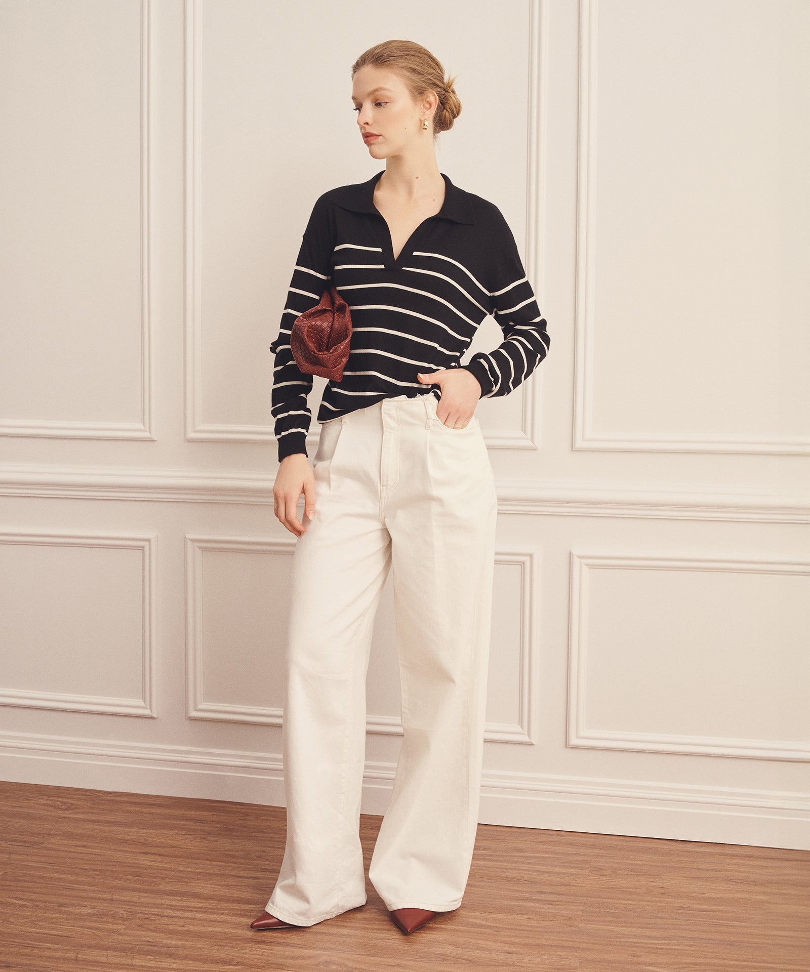 Super Fine Cashmere Long Sleeve Striped Polo – NAADAM