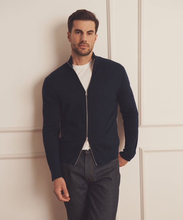 Super Fine Cashmere Zip Up