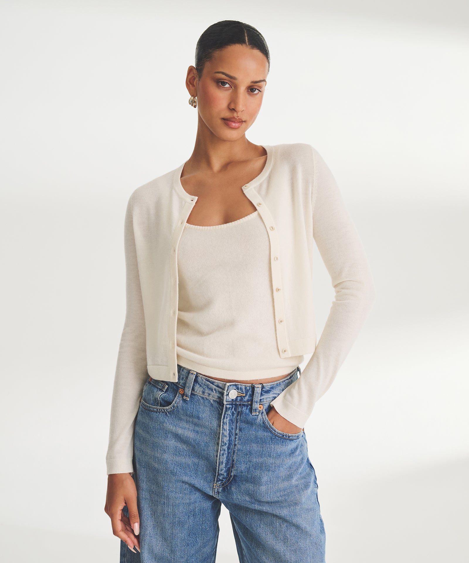 Super Fine Cashmere Cropped Cardigan – NAADAM