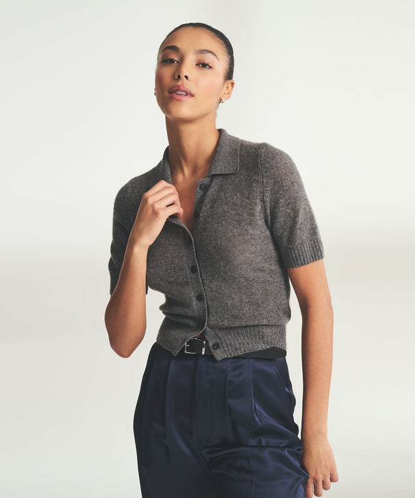 Featherweight Cashmere Short Sleeve Cardigan