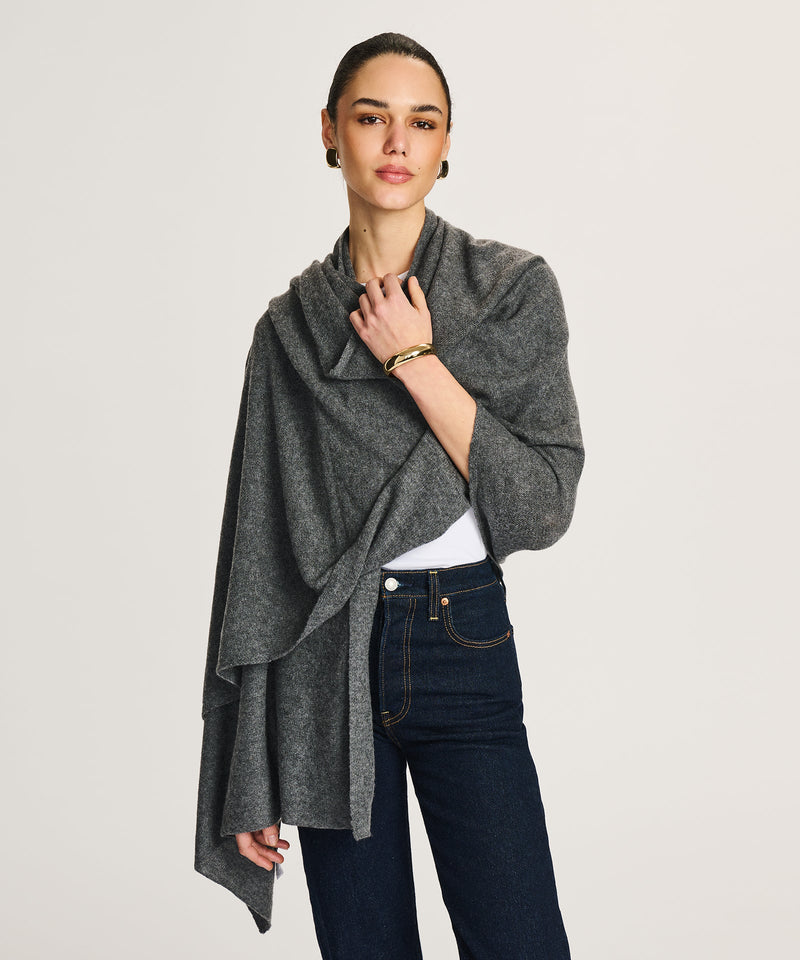 NAADAM Featherweight Cashmere Wrap in Granite