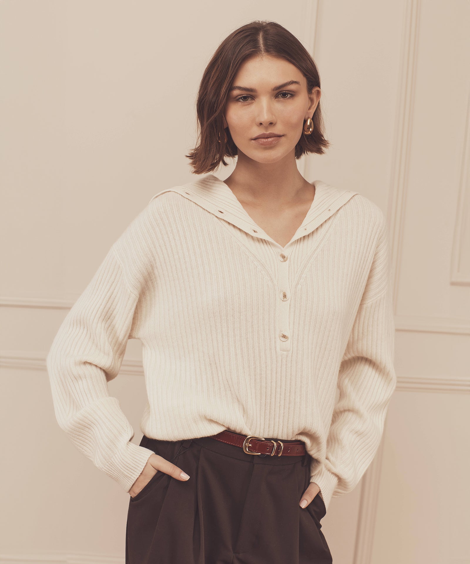 トップス nomaintenance raw seam cashmere knit CASHMERE RAW SEAM KNIT | NO MAINTENANCE(ノーメンテナンス