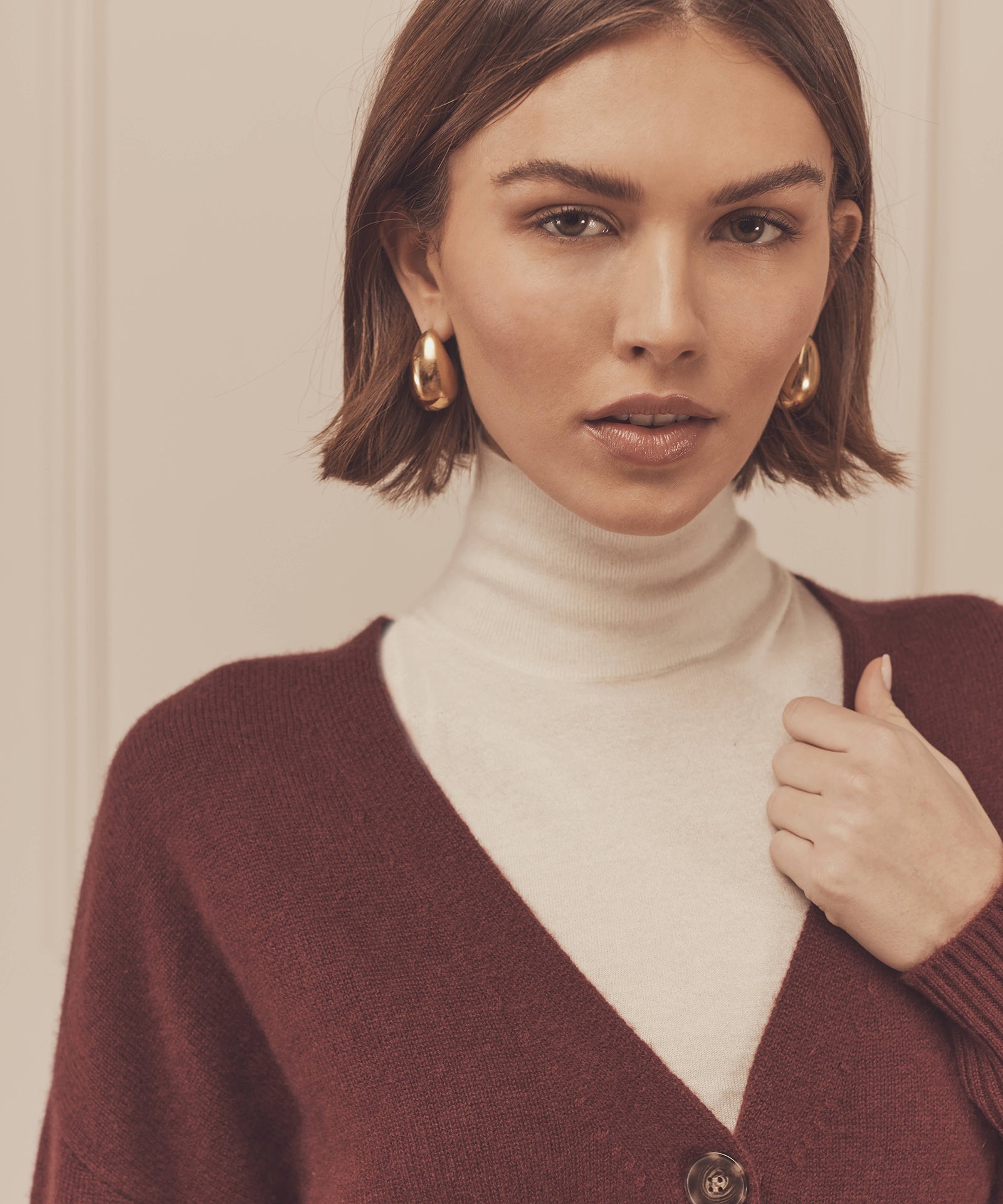 トップス MASSIMO MODA silk Euro cardigan Mulberry silk blend knit cardigan - Limited Edition · Brown